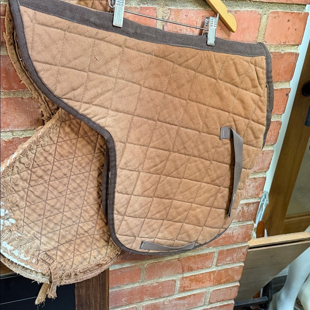Quilted Brown English Half Saddle Pads
